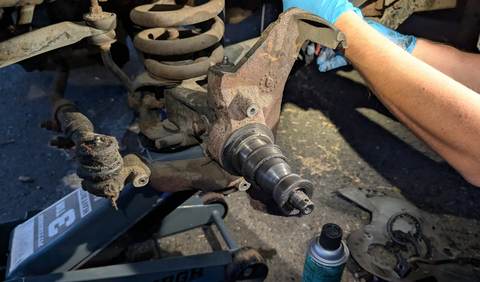 RV wheel bearing and suspension service