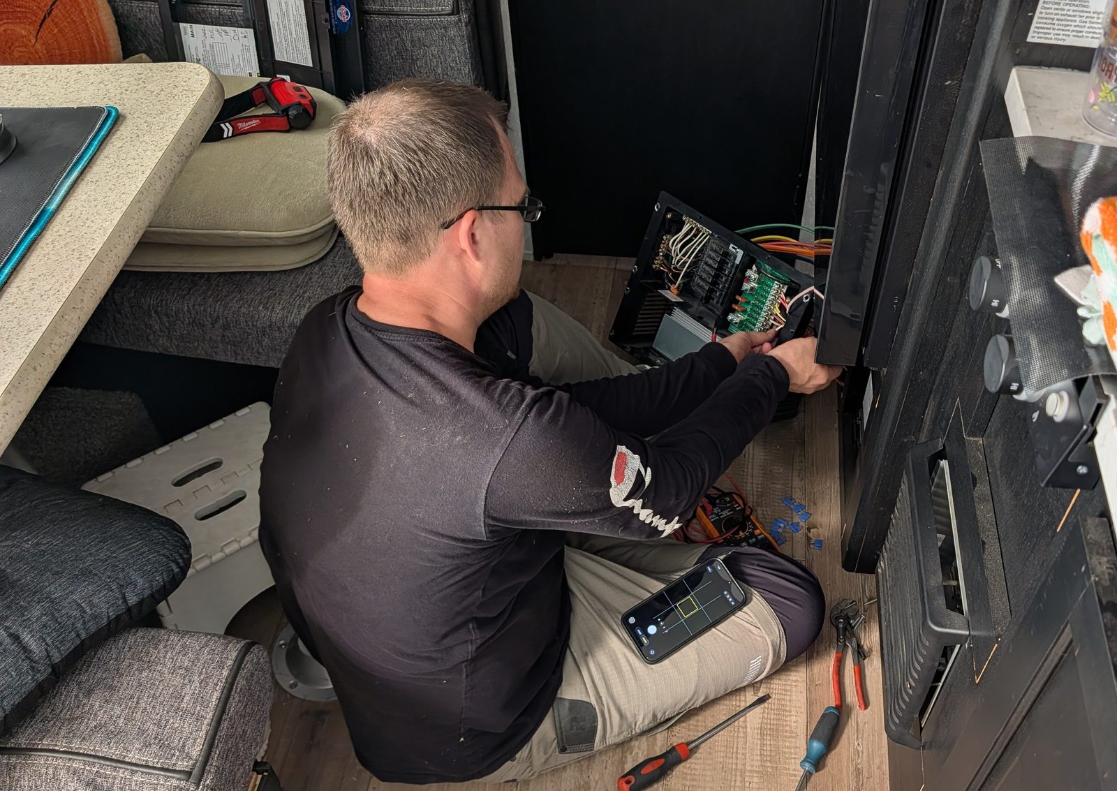 RV electrical control panel repair